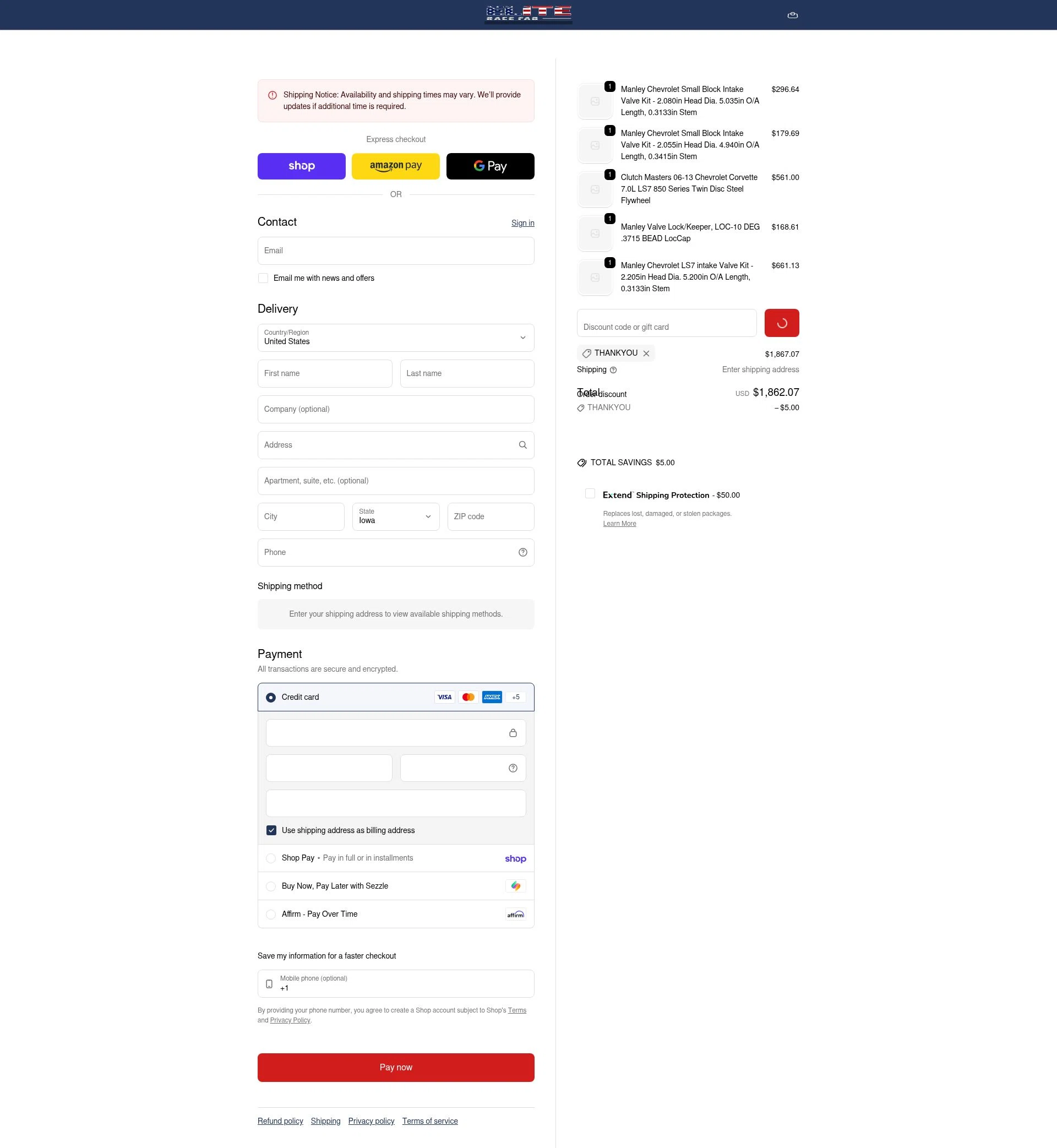 Elite Race Fab checkout page showing Elite Race Fab discount code box | Screenshot taken by SimplyCodes community member on Feb 17, 2026