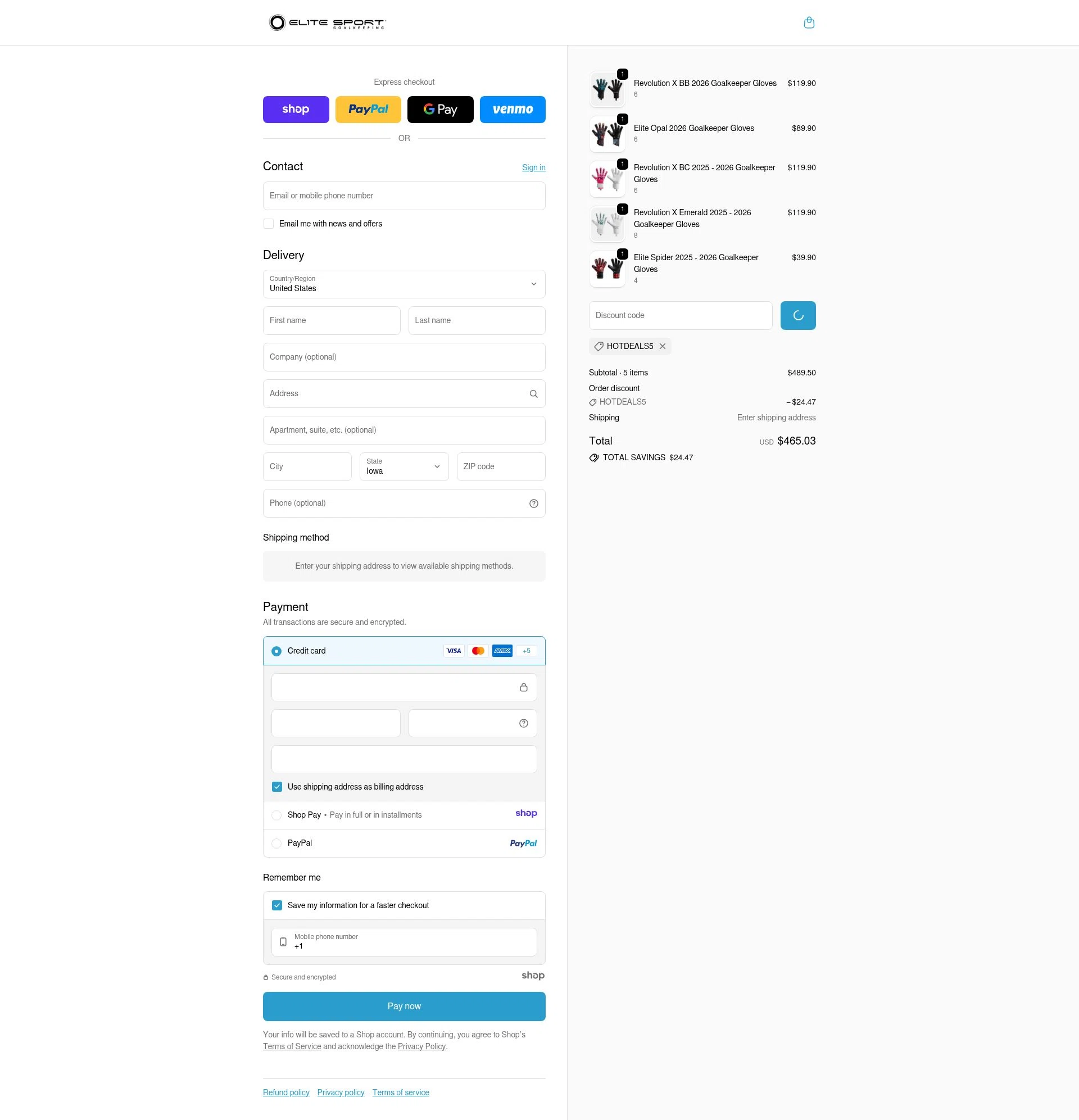 EliteSportUSA checkout page showing EliteSportUSA promo code box | Screenshot taken by SimplyCodes community member on Dec 30, 2025