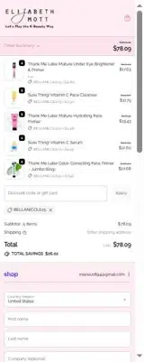 BELLANICOLE25 coupon verification screenshot