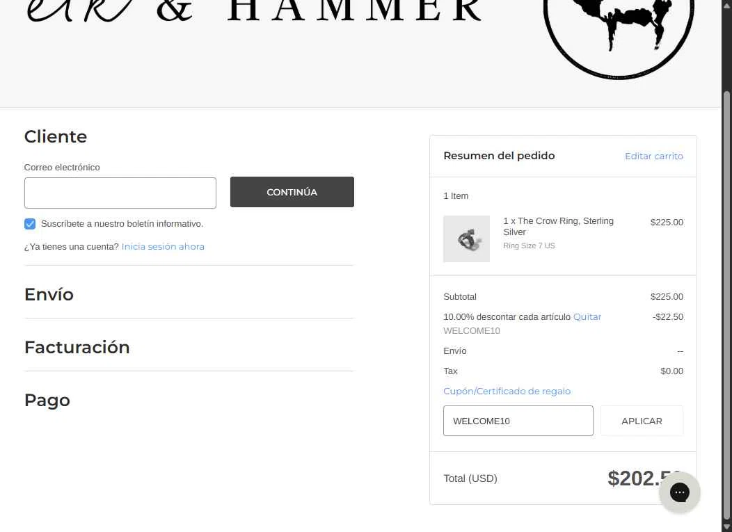 elk & HAMMER checkout page showing elk & HAMMER promo code box | Screenshot taken by SimplyCodes community member on Sep 28, 2025