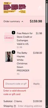 Elle Rebel coupon verification screenshot