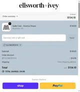 ELLSWORTH10 coupon verification screenshot