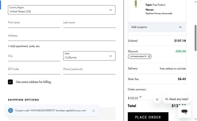 ELYXR checkout page showing ELYXR discount code box | Screenshot taken by SimplyCodes community member on Sep 2, 2025