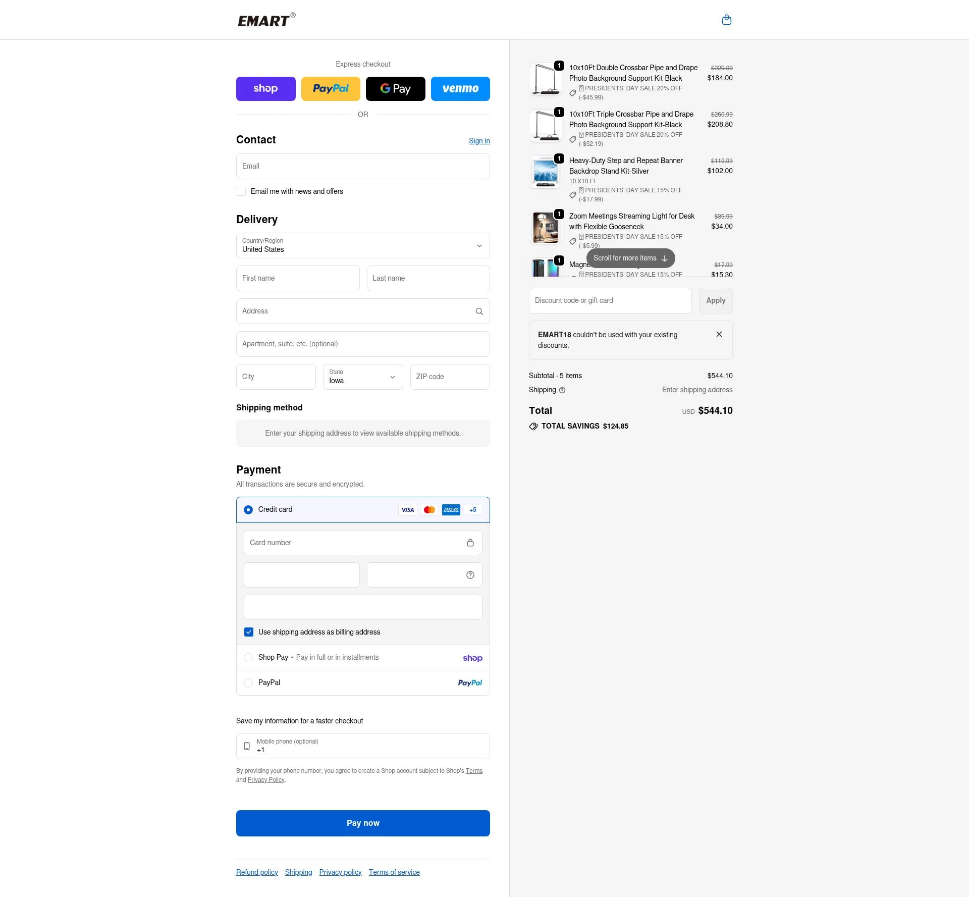 EMART checkout page showing EMART promo code box | Screenshot taken by SimplyCodes community member on Feb 12, 2026