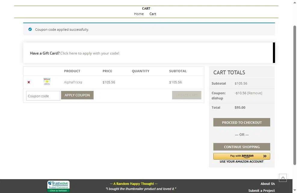 Embrilliance checkout page showing Embrilliance coupon code box | Screenshot taken by SimplyCodes community member on Nov 17, 2025