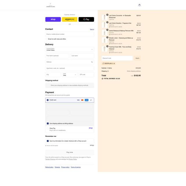 Embryolisse checkout page showing Embryolisse discount code box | Screenshot taken by SimplyCodes community member on Sep 12, 2025