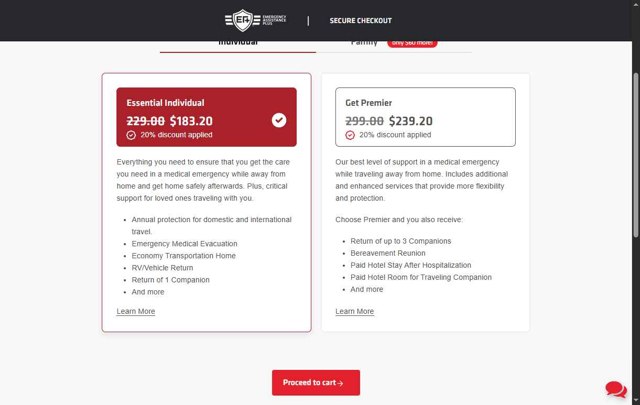 Emergency Assistance Plus checkout page showing Emergency Assistance Plus discount code box | Screenshot taken by SimplyCodes community member on May 10, 2025