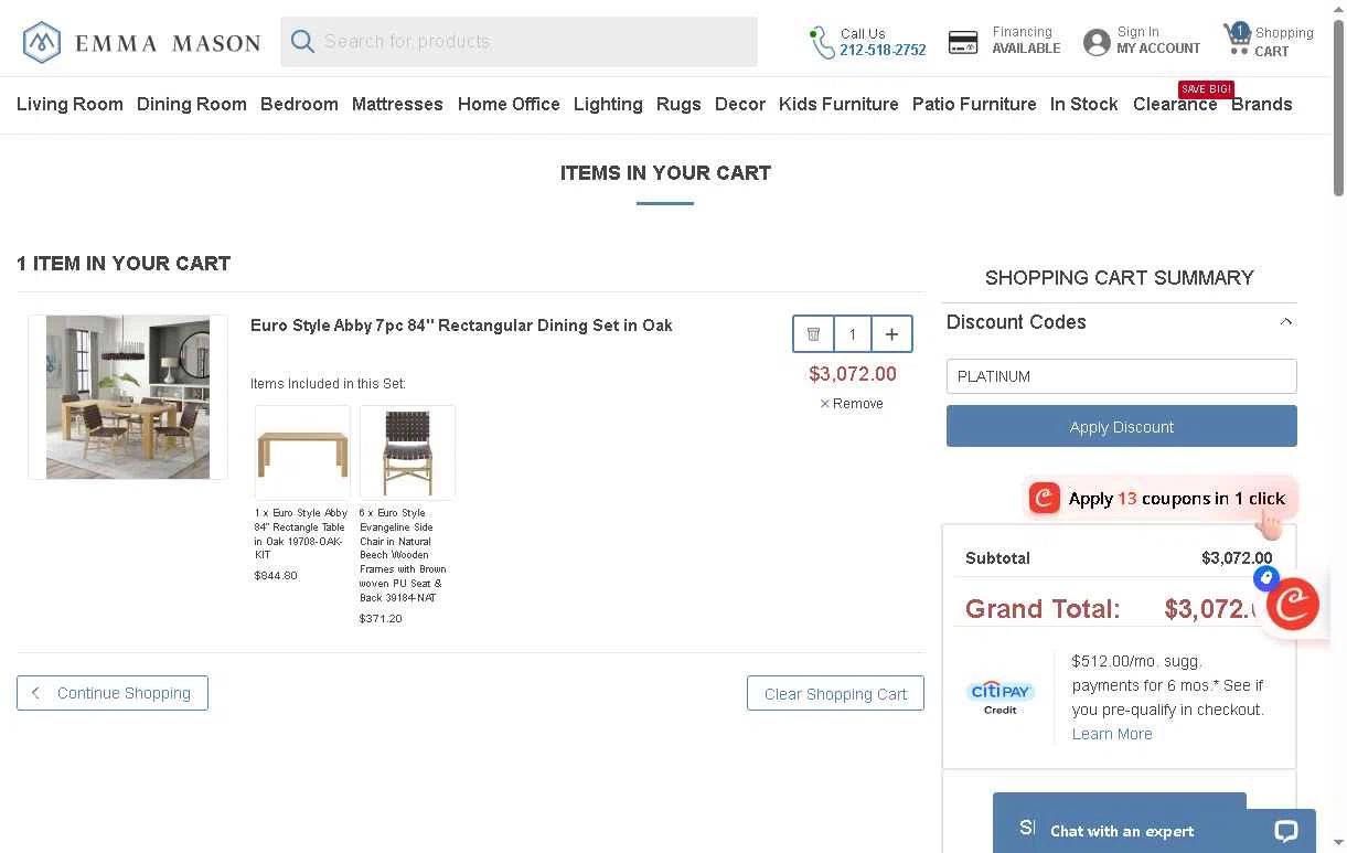 Emma Mason checkout page showing Emma Mason discount code box | Screenshot taken by SimplyCodes community member on Dec 27, 2025