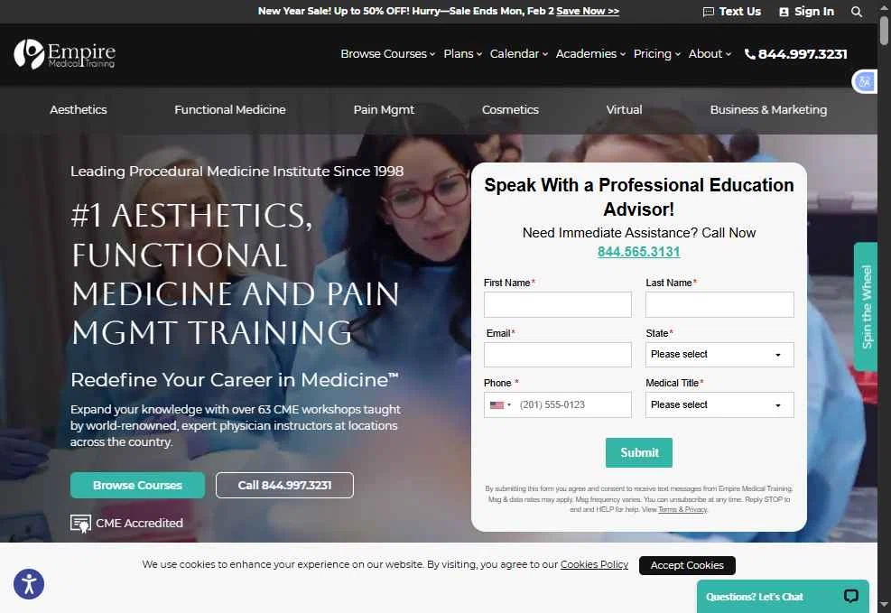 Empire Medical Training checkout page showing Empire Medical Training discount code box | Screenshot taken by SimplyCodes community member on Jan 31, 2026