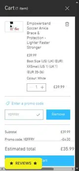 YEFFRY coupon verification screenshot