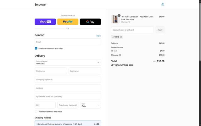 Empower checkout page showing Empower promo code box | Screenshot taken by SimplyCodes community member on Jul 28, 2025