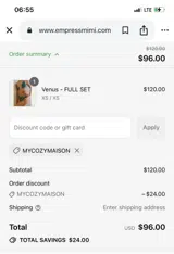 MYCOZYMAISON coupon verification screenshot