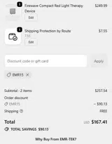 EMR15 coupon verification screenshot