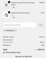 PRIMALBOD coupon verification screenshot