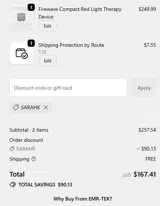 SARAHK coupon verification screenshot