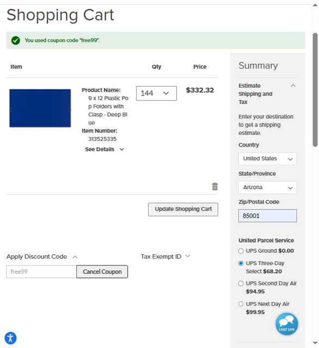 Envelopes.com checkout page showing Envelopes.com promo code box | Screenshot taken by SimplyCodes community member on Sep 8, 2025