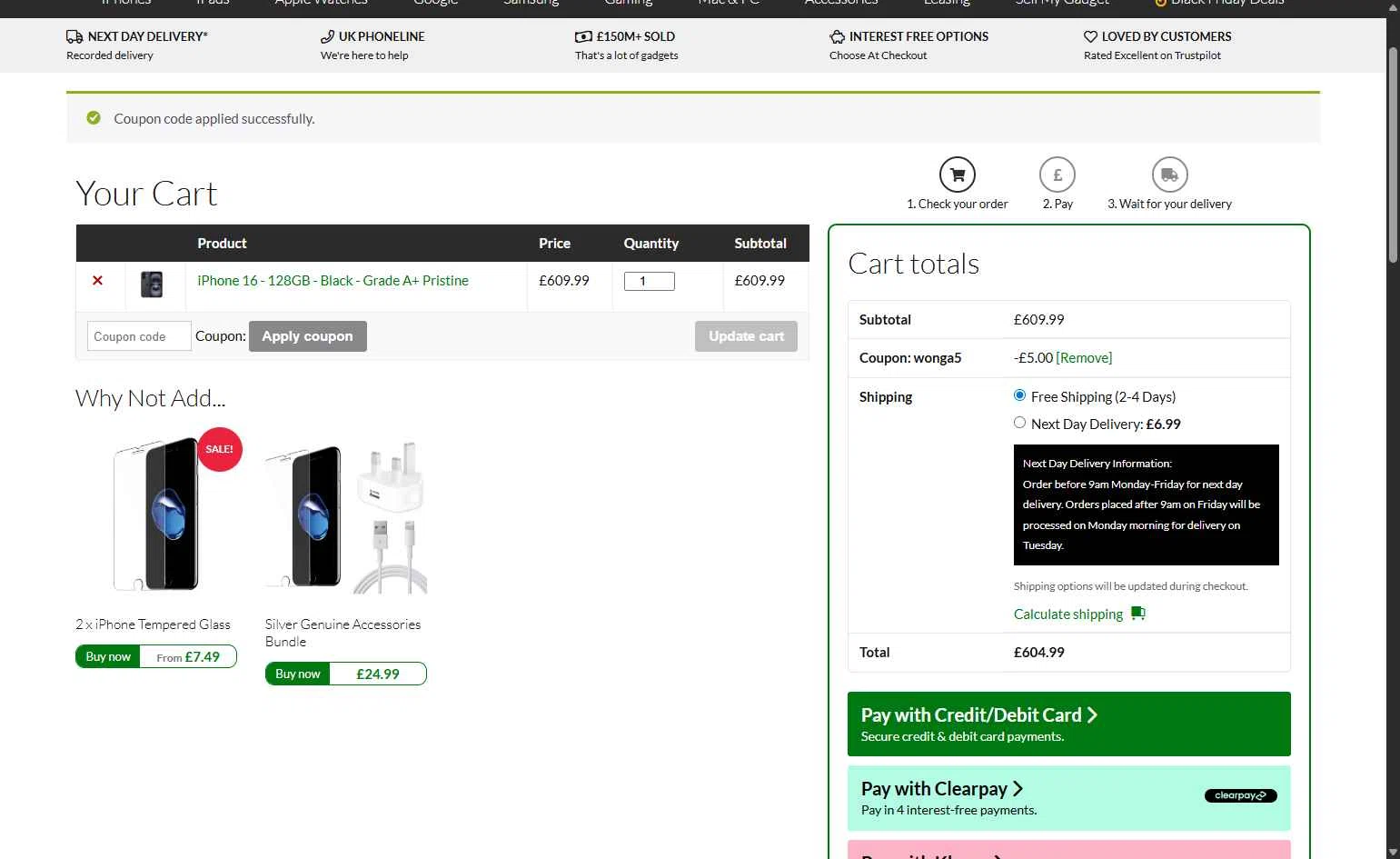 Envirofone checkout page showing Envirofone promo code box | Screenshot taken by SimplyCodes community member on Nov 6, 2025