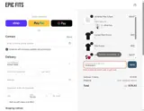 Epic Fits coupon verification screenshot