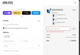Epic Fits coupon verification screenshot