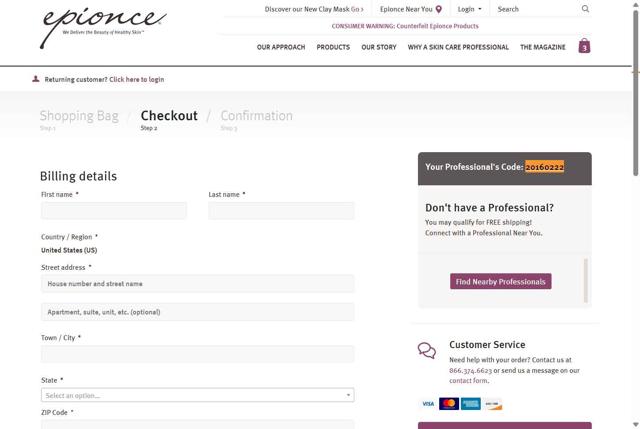 Epionce checkout page showing Epionce coupon code box | Screenshot taken by SimplyCodes community member on Sep 11, 2025