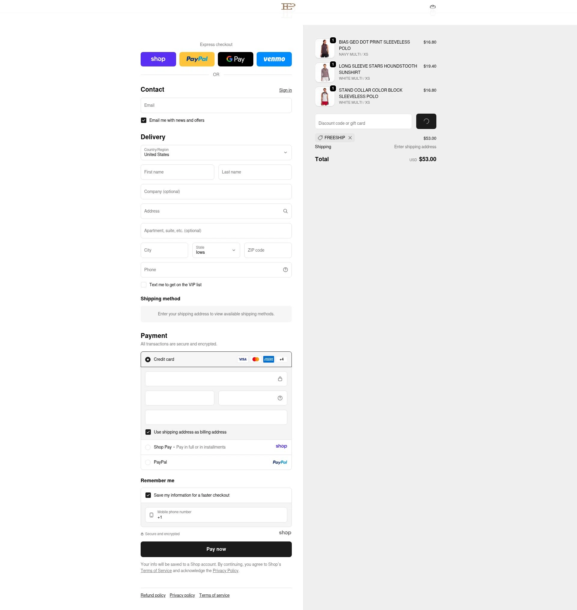 EPNY Golf checkout page showing EPNY Golf promo code box | Screenshot taken by SimplyCodes community member on Dec 26, 2025