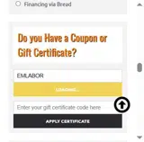 EMLABOR coupon verification screenshot