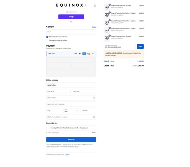 Equinox+ checkout page showing Equinox+ discount code box | Screenshot taken by SimplyCodes community member on Sep 5, 2025