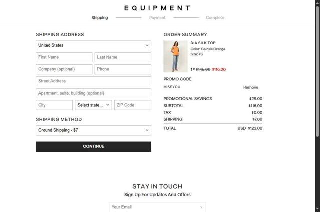Equipment checkout page showing Equipment promo code box | Screenshot taken by SimplyCodes community member on May 8, 2025