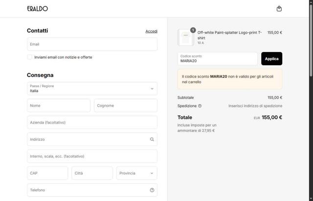 Eraldo checkout page showing Eraldo promo code box | Screenshot taken by SimplyCodes community member on Sep 14, 2025
