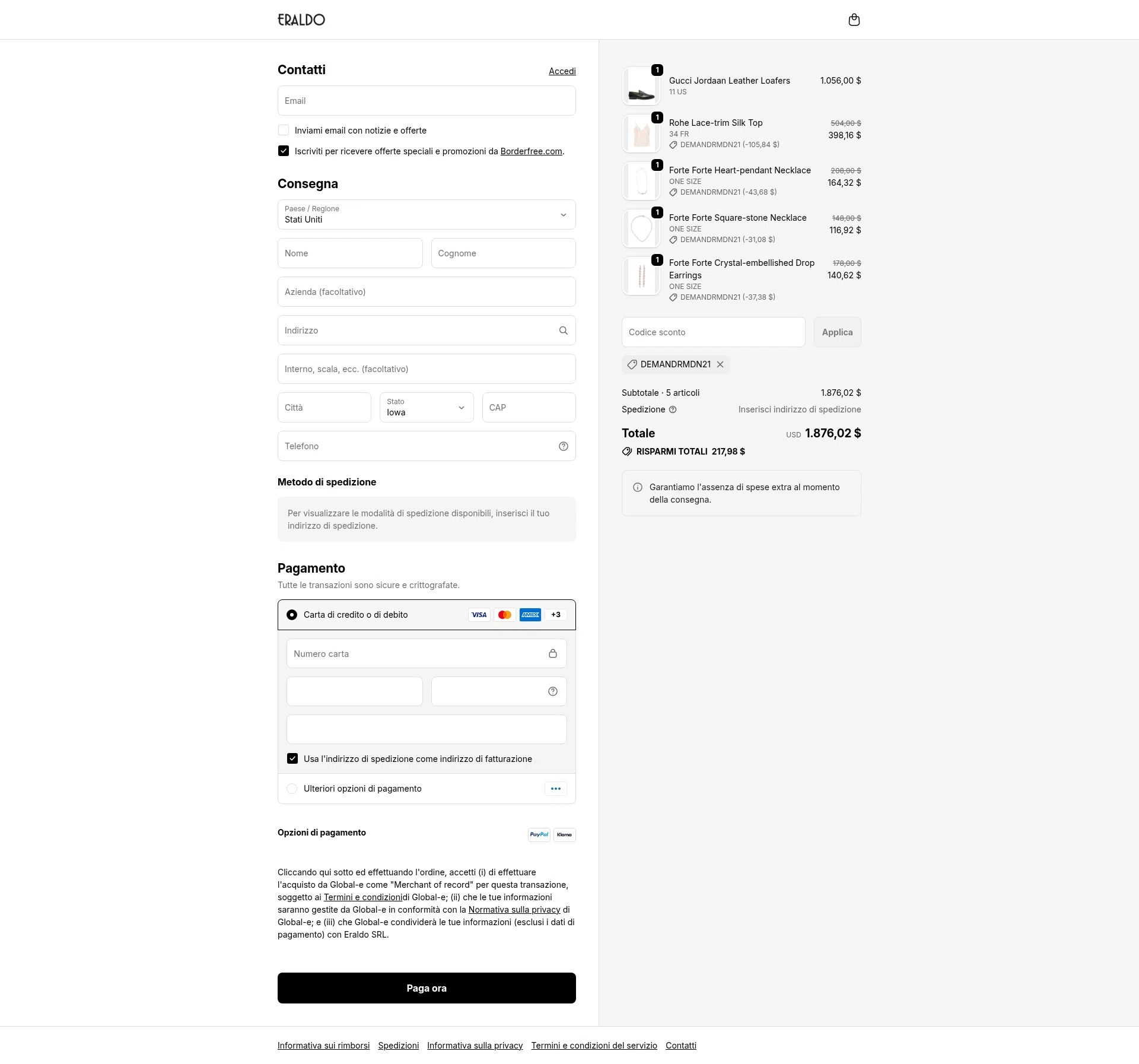 Eraldo checkout page showing Eraldo promo code box | Screenshot taken by SimplyCodes community member on Feb 20, 2026