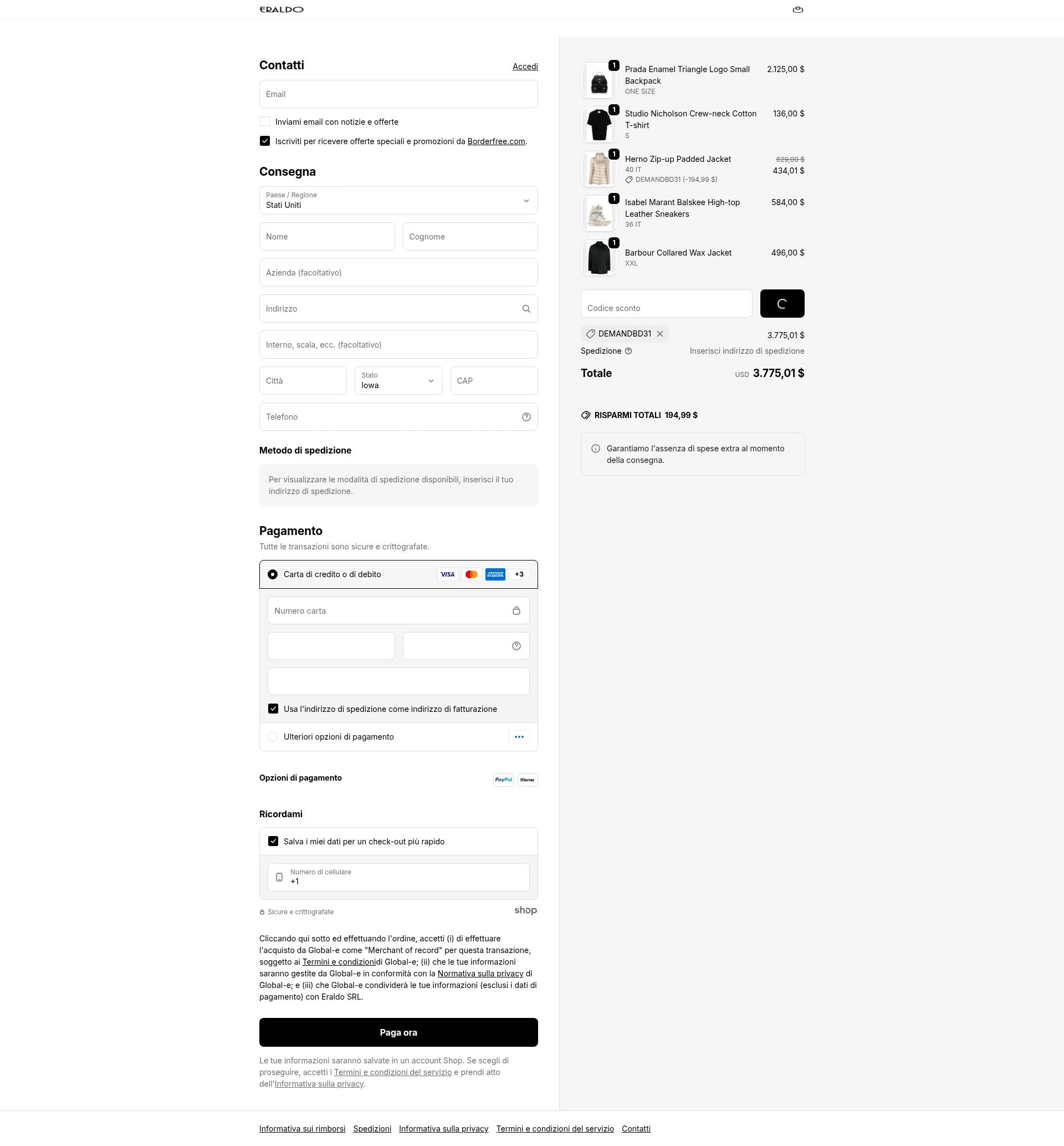 Eraldo checkout page showing Eraldo promo code box | Screenshot taken by SimplyCodes community member on Dec 21, 2025