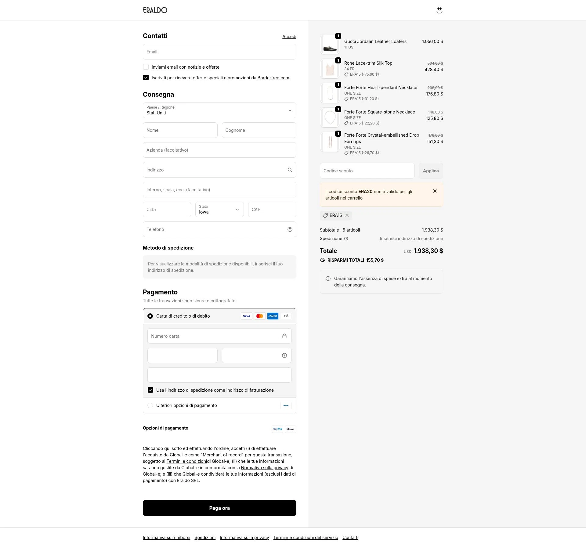 Eraldo checkout page showing Eraldo promo code box | Screenshot taken by SimplyCodes community member on Feb 20, 2026