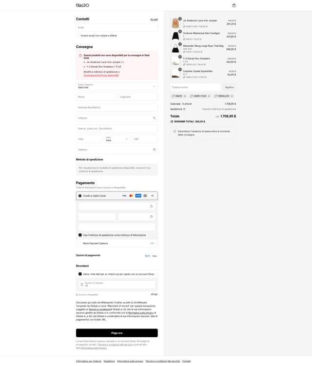 Eraldo checkout page showing Eraldo promo code box | Screenshot taken by SimplyCodes community member on Sep 7, 2025