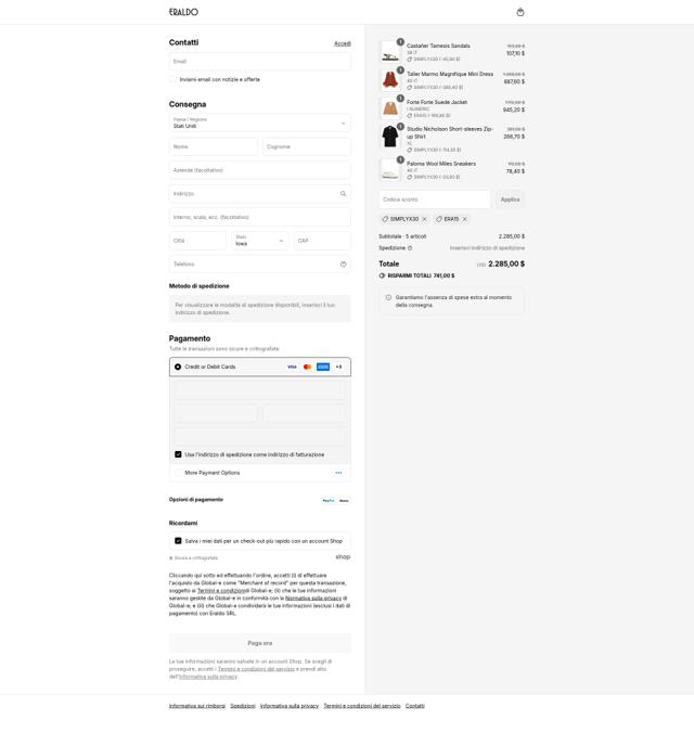 Eraldo checkout page showing Eraldo promo code box | Screenshot taken by SimplyCodes community member on Sep 15, 2025