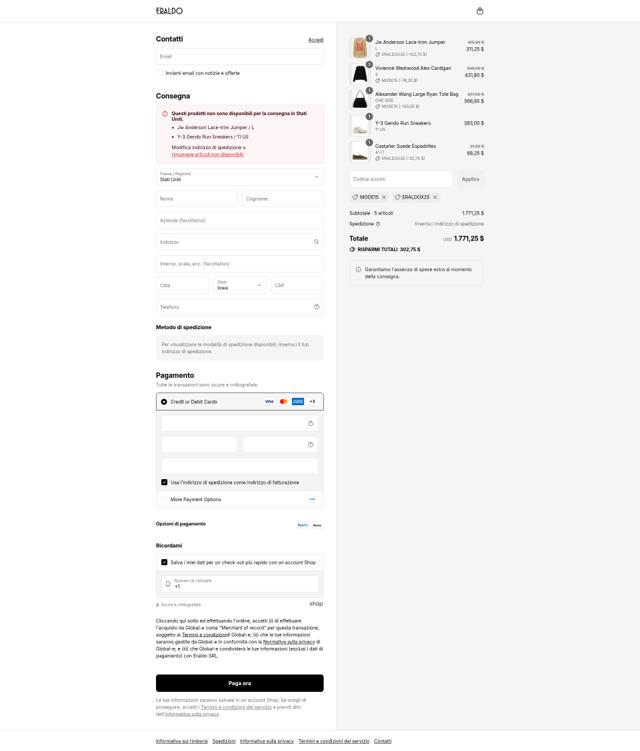 Eraldo checkout page showing Eraldo promo code box | Screenshot taken by SimplyCodes community member on Sep 10, 2025