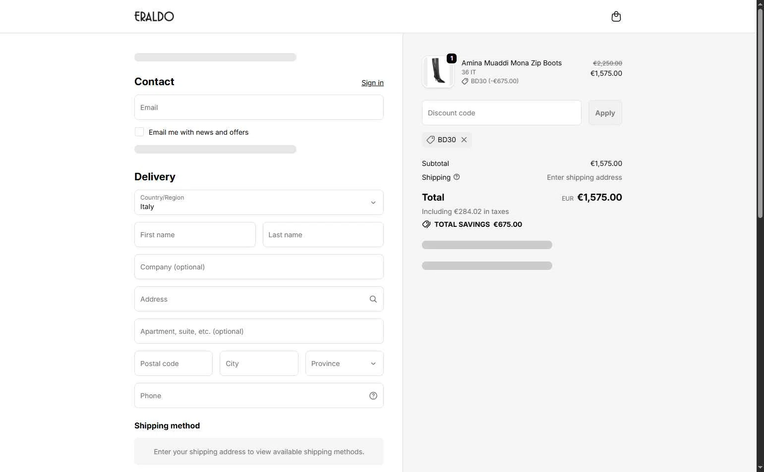 Eraldo checkout page showing Eraldo promo code box | Screenshot taken by SimplyCodes community member on Dec 26, 2025
