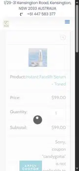 candygoitia coupon verification screenshot