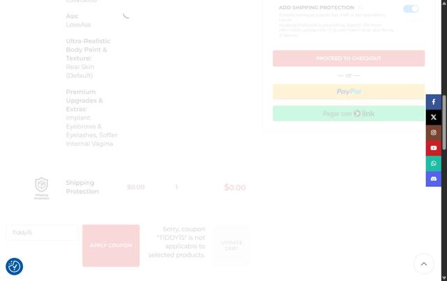 Erovenus checkout page showing Erovenus coupon code box | Screenshot taken by SimplyCodes community member on Aug 23, 2025