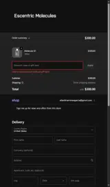 Escentric Molecules US coupon verification screenshot