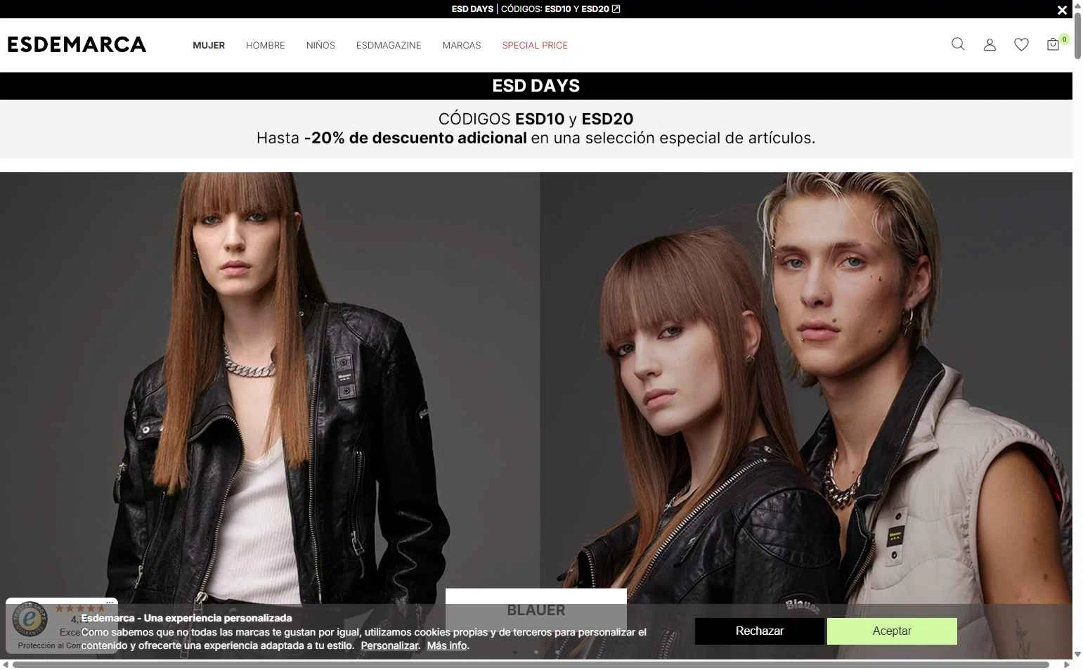 Esdemarca checkout page showing Esdemarca discount code box | Screenshot taken by SimplyCodes community member on Nov 11, 2025