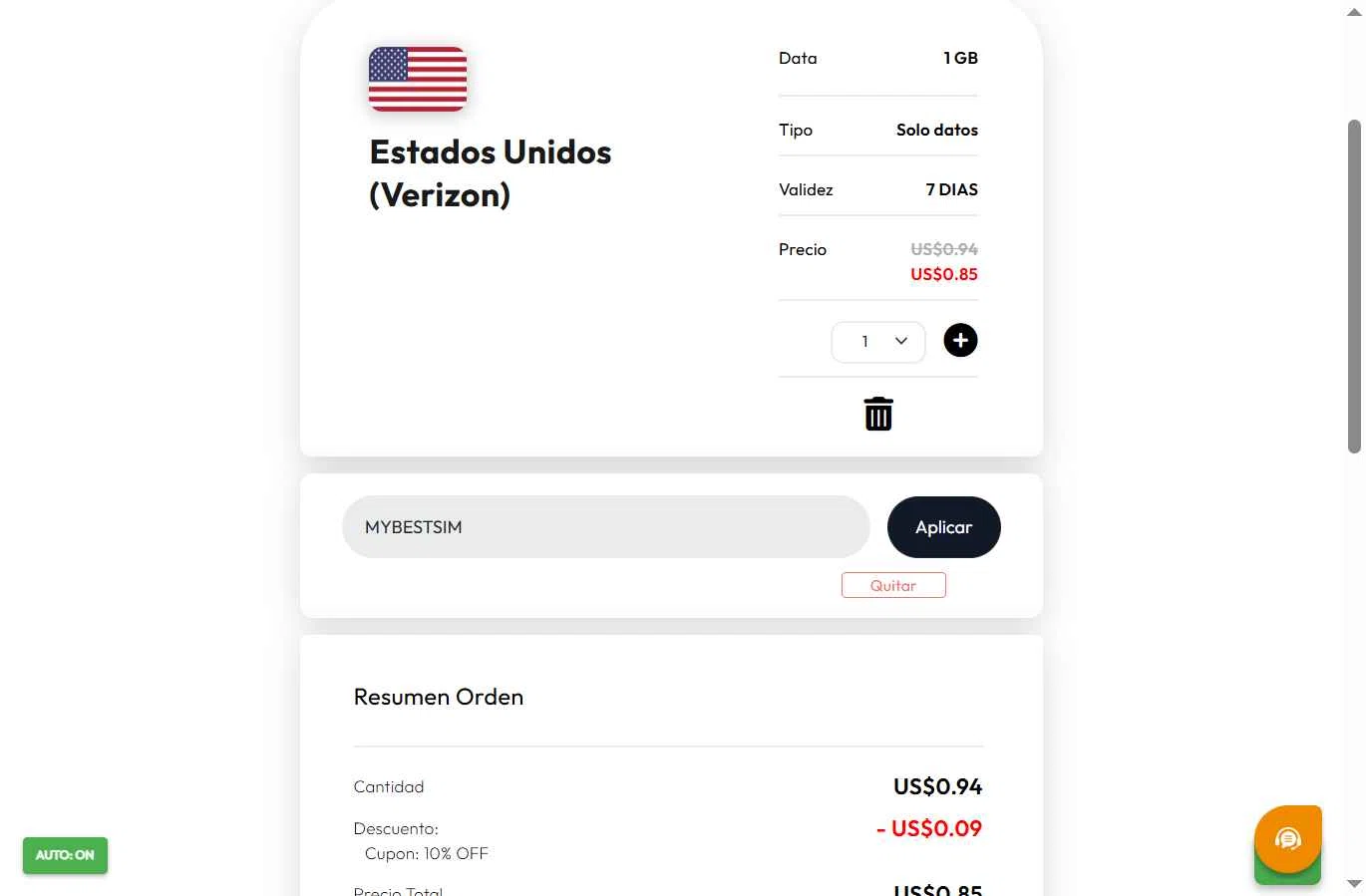 eSIM4Travel checkout page showing eSIM4Travel promo code box | Screenshot taken by SimplyCodes community member on Jan 15, 2026