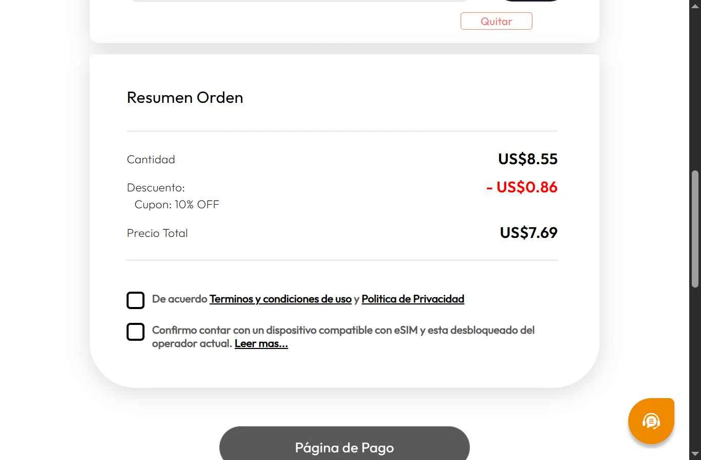 eSIM4Travel checkout page showing eSIM4Travel promo code box | Screenshot taken by SimplyCodes community member on Jan 21, 2026