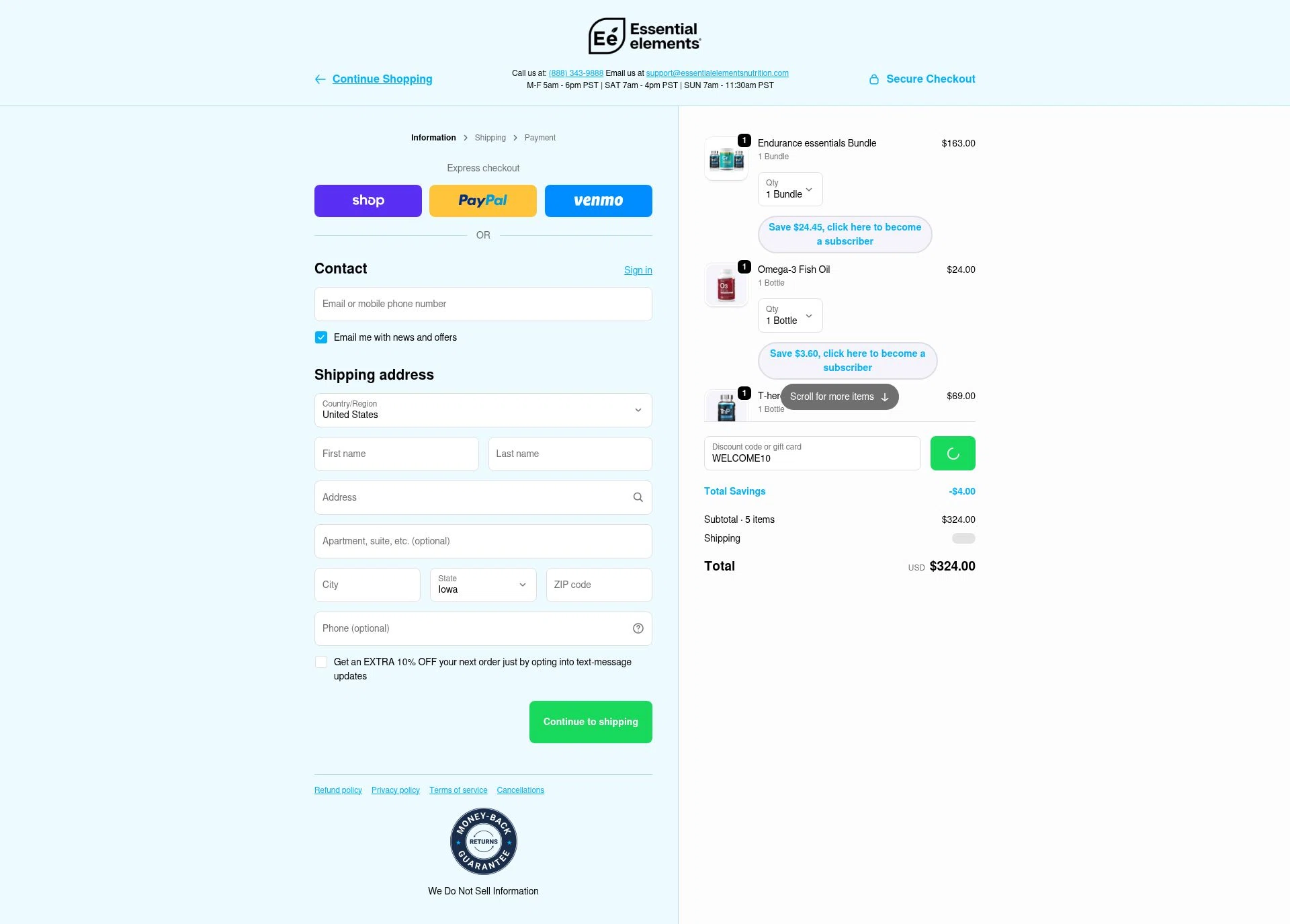 Essential Elements checkout page showing Essential Elements discount code box | Screenshot taken by SimplyCodes community member on Jan 24, 2026