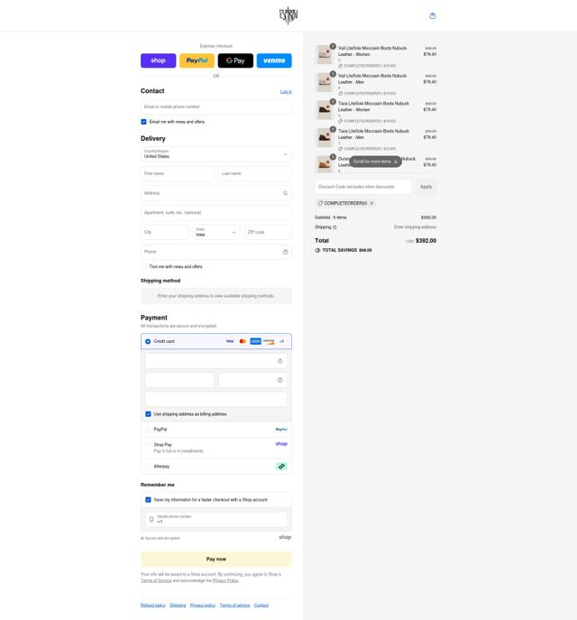 Espiritu checkout page showing Espiritu discount code box | Screenshot taken by SimplyCodes community member on Sep 7, 2025