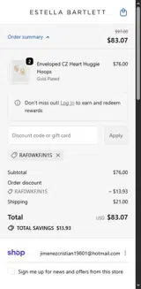 RAF0WKFJN1S coupon verification screenshot