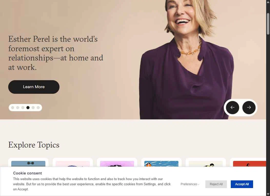 Esther Perel checkout page showing Esther Perel coupon code box | Screenshot taken by SimplyCodes community member on Dec 20, 2025