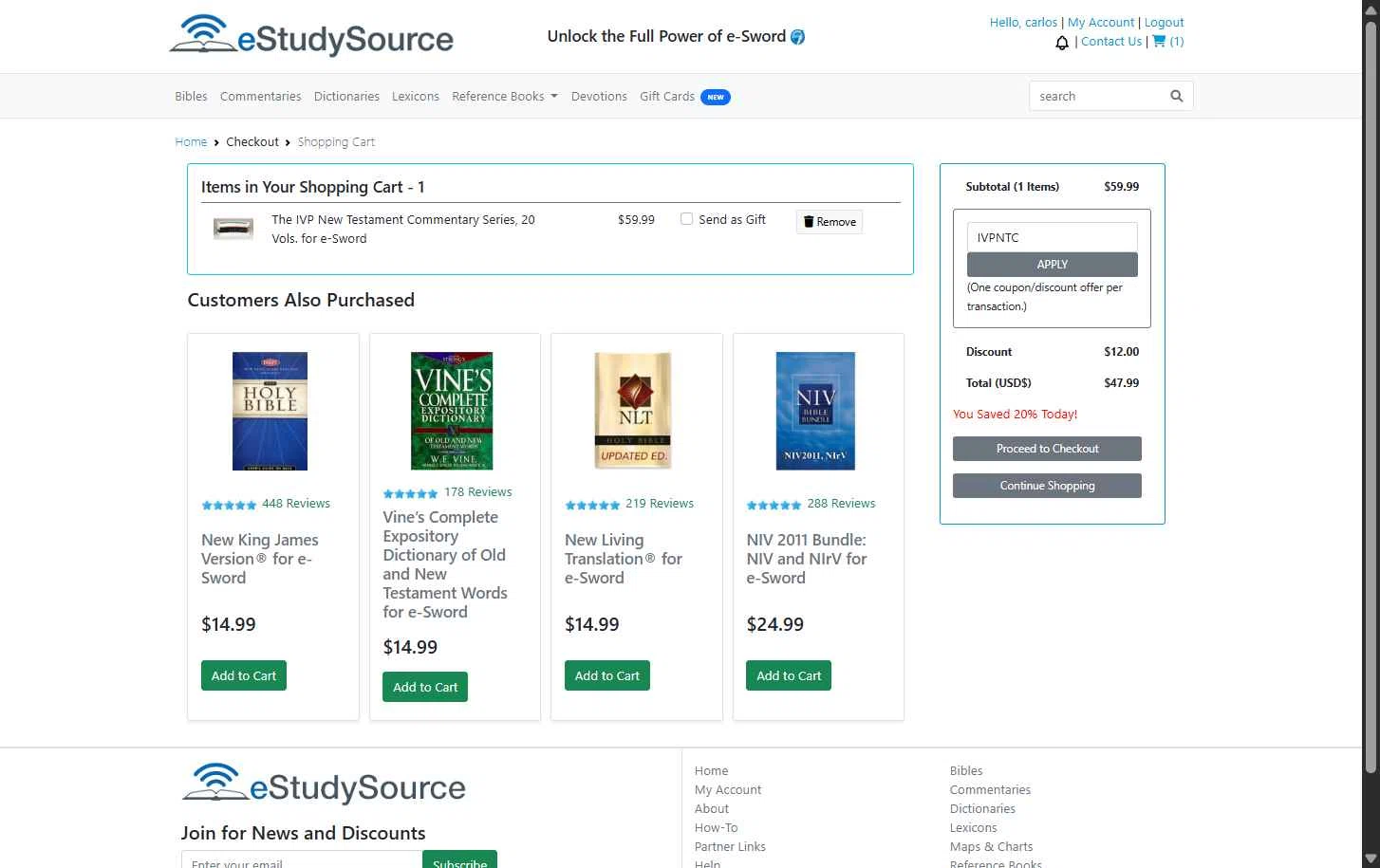 eStudySource.com checkout page showing eStudySource.com coupon code box | Screenshot taken by SimplyCodes community member on Jan 30, 2026