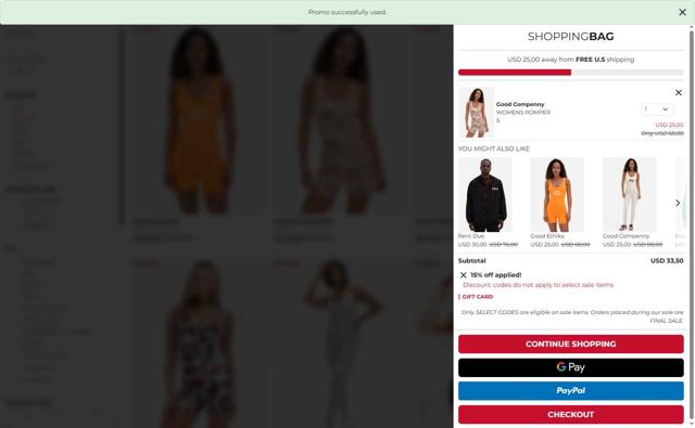 Ethika checkout page showing Ethika discount code box | Screenshot taken by SimplyCodes community member on Sep 6, 2025