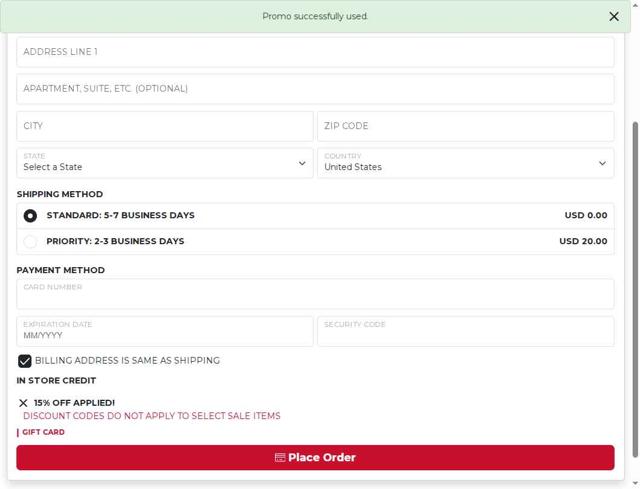 Ethika checkout page showing Ethika discount code box | Screenshot taken by SimplyCodes community member on Sep 6, 2025