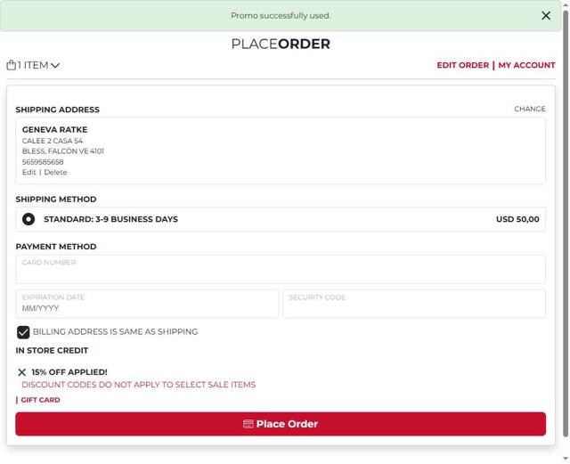 Ethika checkout page showing Ethika discount code box | Screenshot taken by SimplyCodes community member on Sep 6, 2025